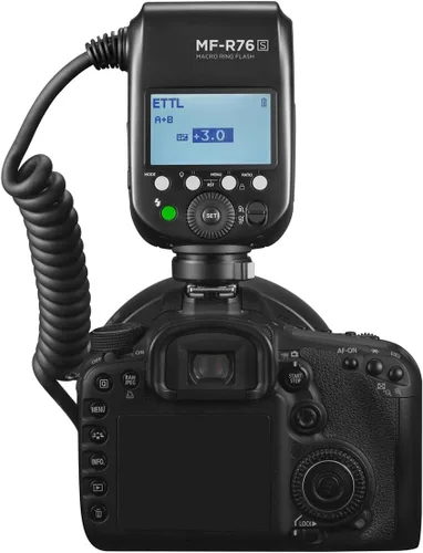 Miniatura 8 de Flashpoint MF-R76 TTL Macro Ring Flash para cámara Sony, ajuste de potencia, tiempo de reciclaje de 0.1-1s, anillo macro flash de 76 W alimentado