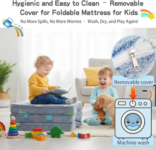 Miniatura 6 de Tiita Colchón de suelo plegable para niños - Tapete para siesta que brilla en la oscuridad con bolsa de almacenamiento, almohadilla de suelo