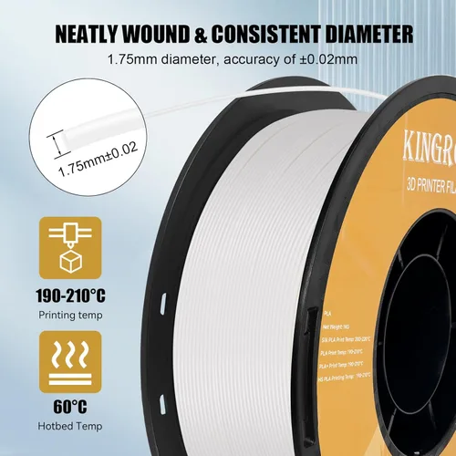 Miniatura 5 de Kingroon - Filamento de impresora 3D de ácido poliláctico de alta velocidad 1.75mm, filamento rápido para impresora 3D para impresión hiper rápida