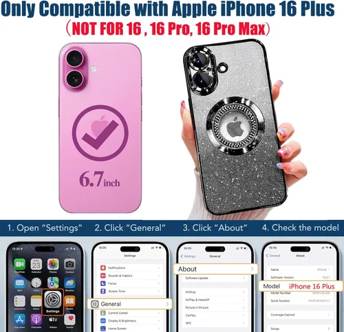 Miniatura 237 de Misscase Funda magnética con purpurina para iPhone 11 compatible con MagSafe, protección completa, delgada, a prueba de golpes, antiarañazos