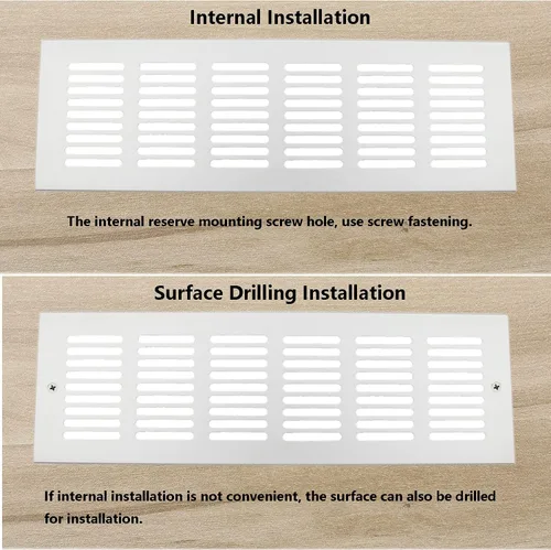 Miniatura 6 de 2 PCS Rejilla de Ventilación, TTZEZE Rejilla de Ventilación de Aleación de Aluminio Resistente Rectangular de Metal con Listones Cubierta