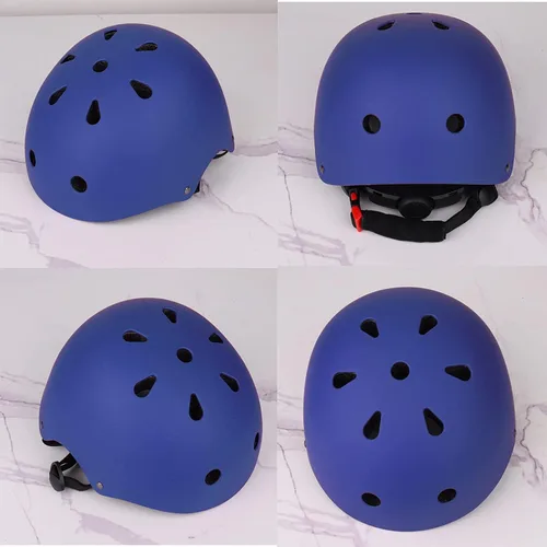 Miniatura 5 de Casco ajustable para niños con rodilleras, coderas y muñequeras - Cascos de bicicleta para niños pequeños de 3-5, 5-8, 8-14 años - Perfecto para Azul