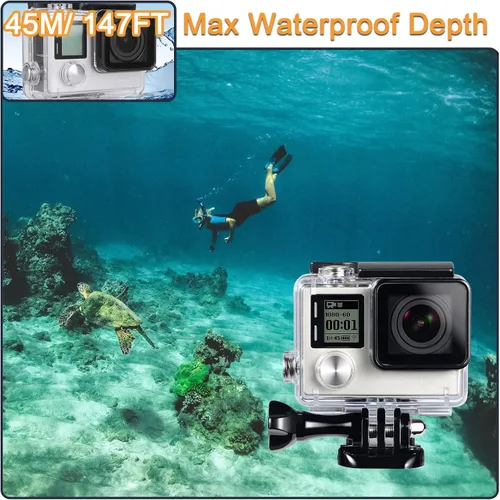 Miniatura 3 de Carcasa impermeable para GoPro Hero 4 3 Plus, carcasa protectora de buceo subacuático con soporte para Go Pro Hero4 3+ Kit de accesorios de cámara