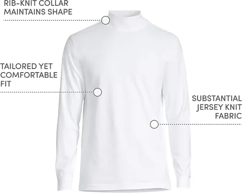 Miniatura 3 de Lands' End - Camisa de mezcla de algodón Super-T con cuello alto de imitación para hombre