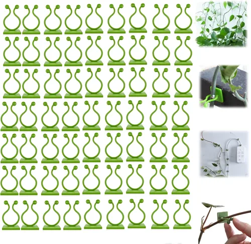 Miniatura 10 de HISKI Clips de pared para escalada de plantas, fijador de plantas verdes con gancho autoadhesivo, clips de pared para plantas trepadoras, clips