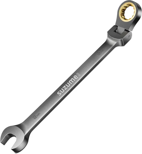Miniatura 25 de SUZUME Juego de llaves de trinquete métricas y SAE de cabeza flexible de 24 piezas, 72 dientes Cr-V, juego de llaves de trinquete de acero Cr-V