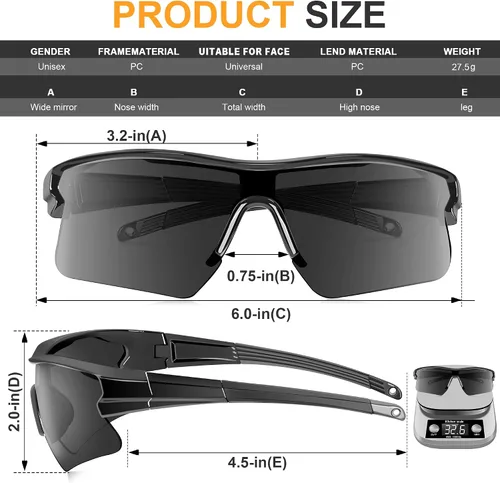 Miniatura 2 de Gafas de seguridad con protección UV para hombres, antiarañazos, conformes a ANSI z87+, gafas protectoras de goma antideslizante con patillas