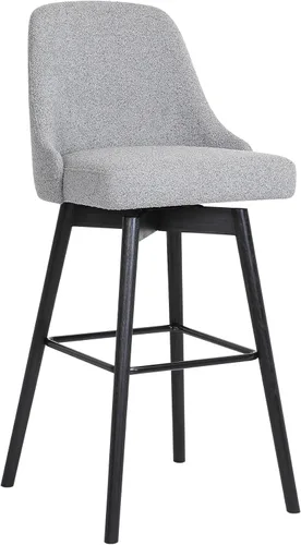 Armen Living Sicily Modern Farmhouse Taburete giratorio de madera negra de 30 pulgadas de altura de asiento para encimera de isla de cocina en tela
