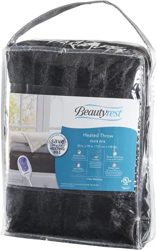 Miniatura 5 de Beautyrest Duke - Manta eléctrica de lujo extragrande con forro de pelo largo cepillado de imitación, suave y acogedora, con control de 3 niveles
