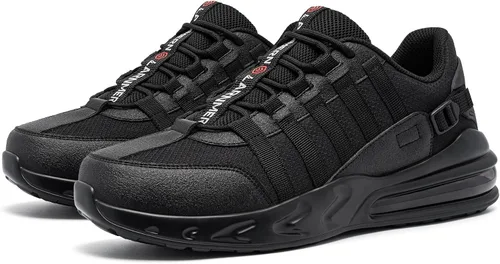 Miniatura 4 de LARNMERN Zapatos de trabajo antideslizantes para hombre, zapatos deportivos con amortiguación de aire, zapatos para restaurante Trabajo, casual