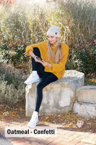 Miniatura 5 de Gorro Funky Junque exclusivo para mujer, gorro holgado de gran tamaño, gorro cálido de punto acanalado