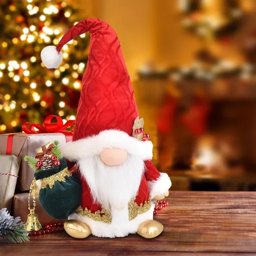 Miniatura 3 de Decoraciones navideñas de gnomo artesanal – Figura de Gonk nórdico de gran tamaño de 18 pulgadas, bonita decoración escandinava del enano Tomte