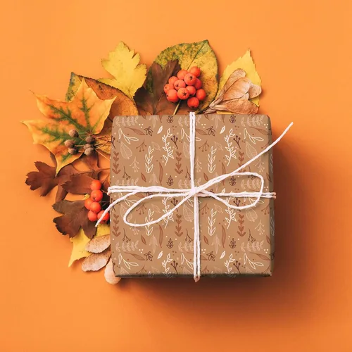 Miniatura 6 de Whaline Paquetes de tela de algodón de otoño, terracota, bohemio, hojas de arce, a cuadros, con estampado de cuartos gruesos, telas de costura
