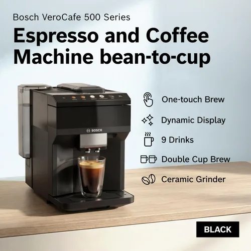Miniatura 2 de Bosch 500 Series Máquina espresso y de café completamente automática – Panel de control táctil, manguera de leche, molinillo de cerámica, utiliza