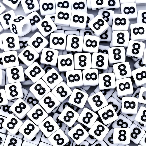Miniatura 19 de 300 piezas de cuentas de número 0 redondas de 4x7mm, cuentas de número acrílico individual para hacer pulseras con dijes Redondo - 0