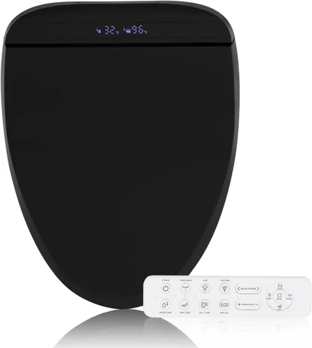 YOURLITE Asiento de inodoro con bidé, asiento de inodoro alargado con agua caliente, bidé con asiento calentado y control remoto, boquilla