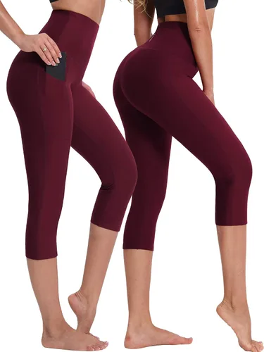 Miniatura 7 de NELEUS - Pantalones de yoga para mujer, con control de barriga, cintura alta, para correr, estilo capri