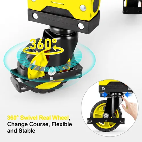 Miniatura 5 de Carretilla de Mano Plegable de 330 Libras para Carga Pesada, Combinación de Cuatro Ruedas y Dos Ruedas, Carrito Convertible con Mango Retráctil