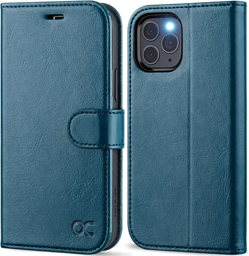 OCASE Compatible con Funda iPhone 12/Compatible con Funda Billetera iPhone 12 Pro, Funda de Cuero PU con Tapa y Portadores de Tarjetas con Bloqueo