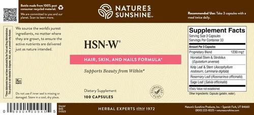 Miniatura 5 de Nature's Sunshine HSN-W, 100 Cápsulas