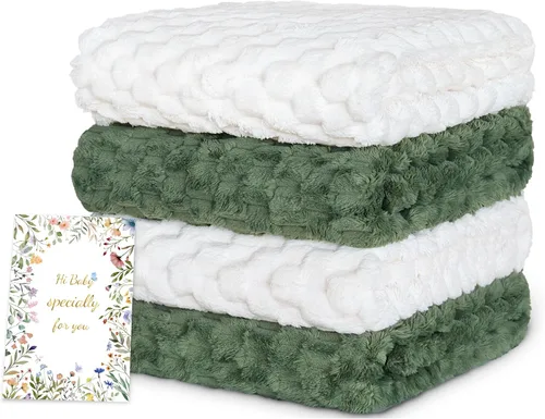 Miniatura 12 de HOMRITAR Manta de franela de forro polar mullida para bebé, jacquard 3D, manta de cama de felpa suave y cálida para decoración del hogar, manta
