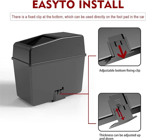 Miniatura 3 de 1 Paquete Bote de Basura para Carro con Tapa, 8.2" x 7.8" x 3.9" Capacidad Universal Impermeable Portátil Bote de Basura para Carro, Organizador