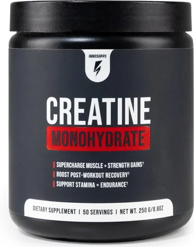 InnoSupps Polvo de monohidrato de creatina, polvo de creatina micronizada pura para fuerza, crecimiento muscular y recuperación, de confianza