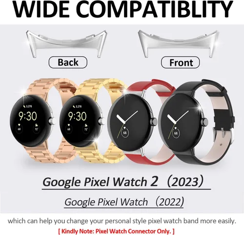 Miniatura 2 de Paquete de 4 conectores de correa de reloj compatibles con adaptador de reloj Google Pixel Watch 2, adaptador de conector reemplazable de metal