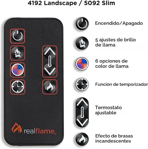 Miniatura 9 de Real Flame chimenea eléctrica (roble de castaña)