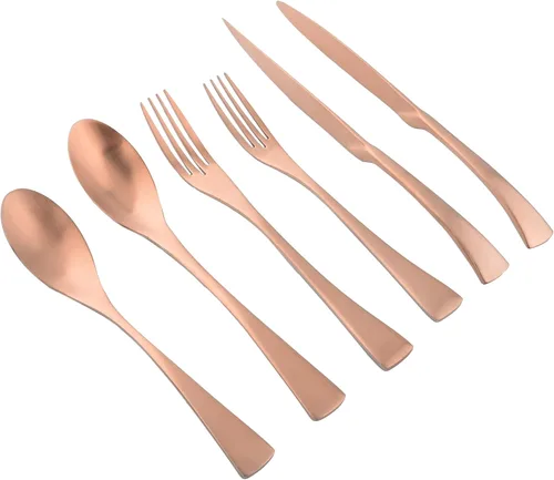 Miniatura 8 de Juego de cubiertos de 6 piezas para cubiertos de acero inoxidable 1,18/10, juego de cubiertos de comedor, utensilios de acabado para almuerzo