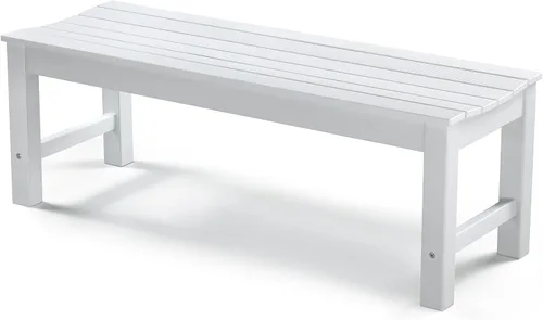 Miniatura 12 de Stoog Banco de Exterior para 2 Personas para Todo Clima, Capacidad de 800 libras Banco de Jardín de Plástico HIPS para Patio, Patio Trasero, Porche