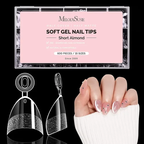 Miniatura 21 de MelodySusie Pegamento de uñas de gel 9 en 1 sin TPO para puntas de uñas postizas, 2 unidades de 0.5 fl oz de luz UV de larga duración requerida