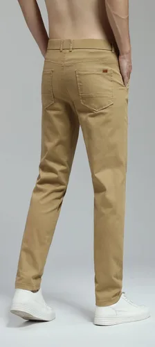 Miniatura 3 de Plaid&Plain - Pantalones de color caqui elásticos y ajustados para hombre