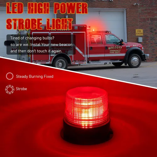 Miniatura 6 de AnTom Luces Estroboscópicas Inalámbricas Magnéticas, LED Rojo Batería Recargable Luz de Baliza de Advertencia de Seguridad para Techo de Vehículo