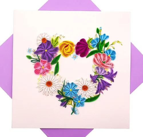 Miniatura 7 de GREENHANDSHAKE Una sinfonía de rosas, tarjeta de felicitación artística quilling para cumpleaños, día de San Valentín, día de la madre, aniversario