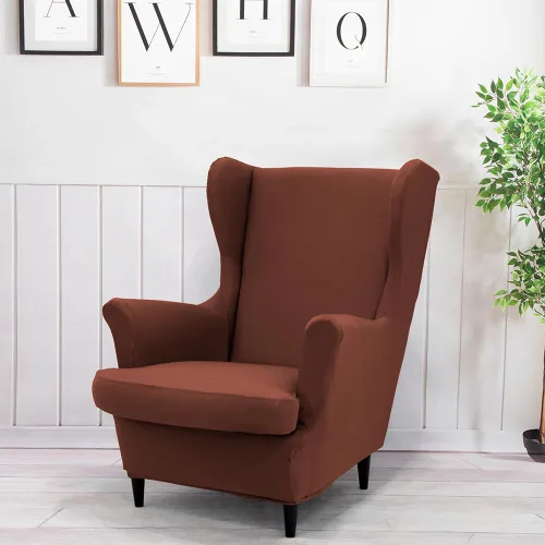 Miniatura 17 de Morbuy Funda para silla Wingback, 2 piezas, lavable, elástica, con respaldo de ala, fundas para silla con brazos para sala de estar, dormitorio