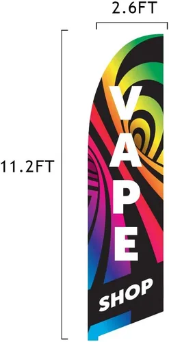 Miniatura 2 de Vispronet Vape Shop - Kit de bandera de plumas – Juego de mástil de bandera Swooper de 13.5 pies, punta de tierra, base cruzada y bolsa