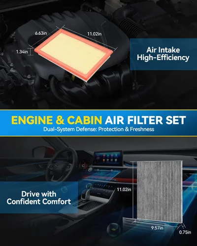 Miniatura 4 de PHILTOP Juego de filtros de aire para motor y cabina, compatible con Nissan Pathfinder, Murano, Maxima, Altima, INFINITI QX60, JX35, reemplazo