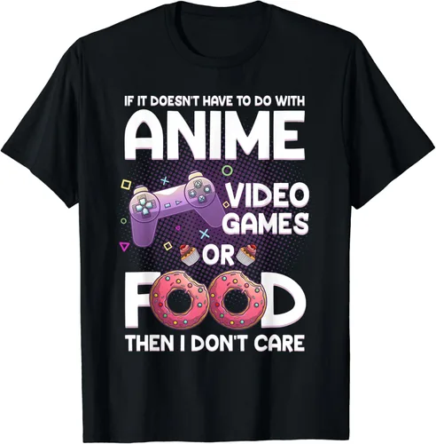 Camiseta de anime Art para mujeres y hombres, adolescentes y niñas, para amantes del anime, Negro, S