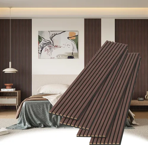 Miniatura 8 de POHARE Paneles de pared de listones de madera, paquete de 2 paneles decorativos de madera de 8 x 1 pie para pared, elegantes paneles de pared