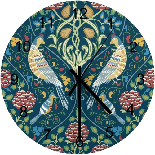 Miniatura 43 de Reloj de Pared de Flores Silencioso Sin Tictac Operado por Batería, Caricatura de los 70s Linda Flor Abstracta Pastel Margarita Reloj Floral
