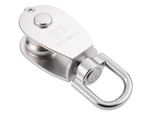 Miniatura 3 de I-MART Paquete de 12 poleas M15, polea giratoria de acero inoxidable 304, polea de cuerda resistente para elevación, polea de cable para cuerda