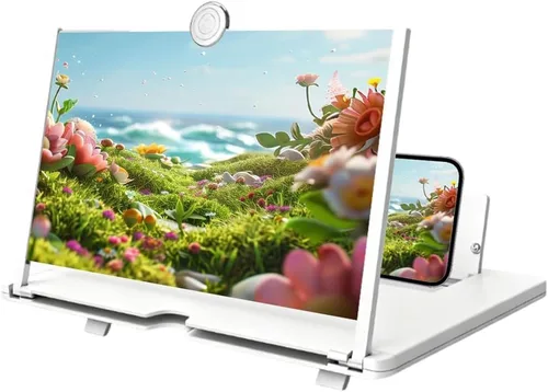 Miniatura 8 de Lupa de teléfono de pantalla grande, pantalla 3D HD 2026 para películas, videos, juegos, soporte plegable para teléfono con amplificador de pantalla