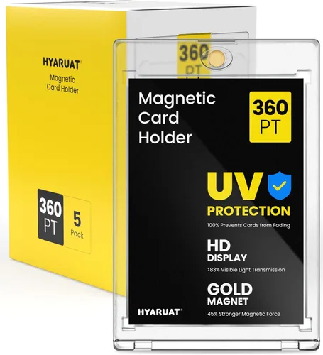 Miniatura 8 de Tarjetero magnético de 55 puntos, paquete de 5 portatarjetas One Touch para tarjetas intercambiables, color blanco transparente