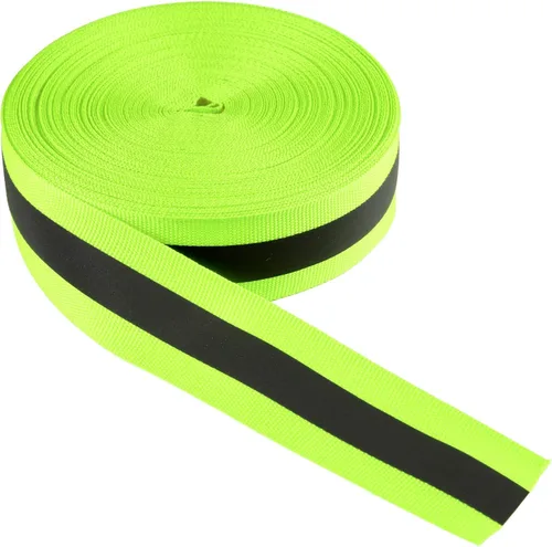 LLPT Cinta reflectante para coser, alta visibilidad, de 1 pulgada x 50 pies, nailon plateado florescente de seguridad para advertencia, adorno de