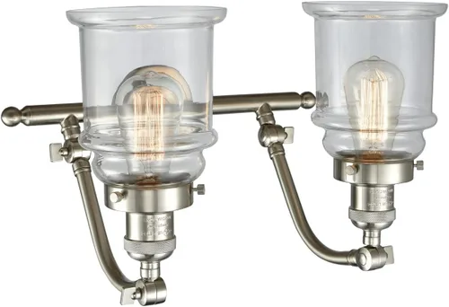 Miniatura 2 de Innovations 515-2W-SN-G182-LED 2 luces vintage regulable LED accesorio de baño, níquel satinado cepillado