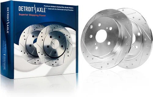 Miniatura 10 de Detroit Axle - Rotores de freno para Toyota Avalon 2020-2021 Camry 2020-2024, repuesto de rotores de freno de disco perforados y ranurados: rotor