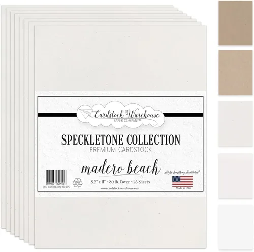 Miniatura 14 de White SpecKLETONE - Papel de cartulina 100% reciclado, 12 x 12 pulgadas, 80 libras, cubierta de 25 hojas Almidón Blanco