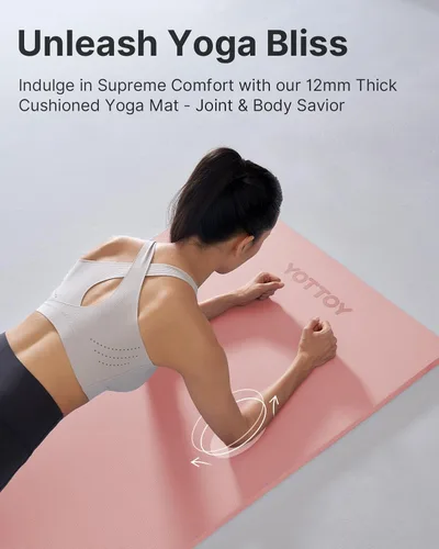 Miniatura 7 de YOTTOY Tapete de Yoga, Tapete de Yoga Extra Grueso (1/2 pulgada), Tapete Profesional de TPE para Ejercicio, Tapete de Entrenamiento Antideslizante
