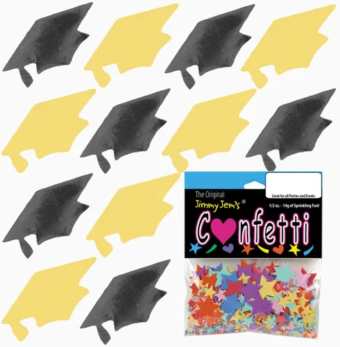 Miniatura 24 de Confetti Grad Cap Negro, Azul Marino Combo - 2 bolsas de media onza (1 oz)
